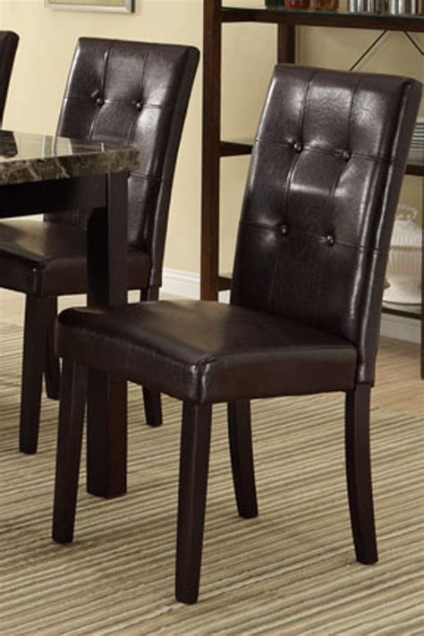 poundex  brown leather dining chair steal  sofa furniture