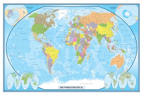 swiftmaps world classic executive wall map poster
