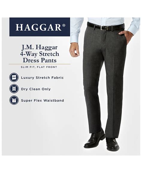 haggar j m slim fit 4 way stretch flat front dress pants and reviews