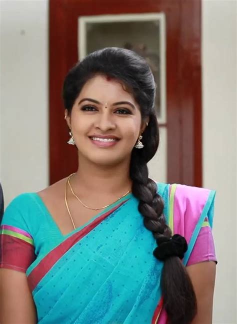 Rachitha Cute Expressions In Blue Saree Latest Indian