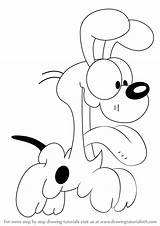 Garfield Odie Draw Drawing Step Comic Tutorials Drawingtutorials101 sketch template