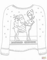 Sweater Coloring Christmas Ugly Pages Reindeer Santa Colouring Sheet Template Sweaters Printable Motif Sheets Drawing Templates Paper Kids Choose Board sketch template