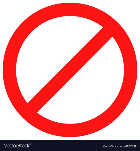 Ban Sign Red Royalty Free Vector Image Vectorstock