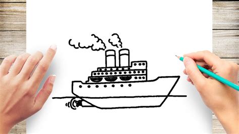 draw ship titanic easy youtube