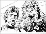 Chewbacca Solo Han Pages Coloring Color Online sketch template