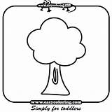 Tree Trees Three Coloring Simple Pages Easy Toddlers Print sketch template