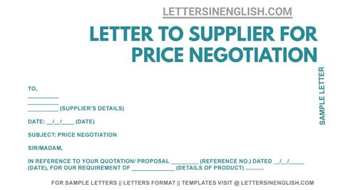 write letter  price negotiation sample letter  supplier