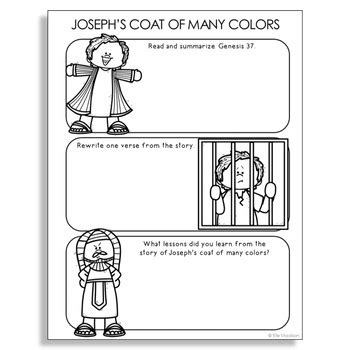 josephs coat   colors bible story activity  testament lesson