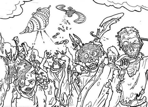 hideous zombie coloring page kids play color halloween coloring
