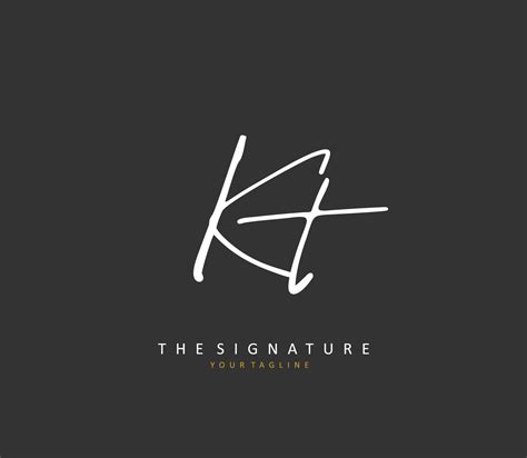 k t kt initial letter handwriting and signature logo a concept