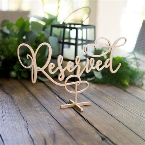 standing reserved table sign  create design