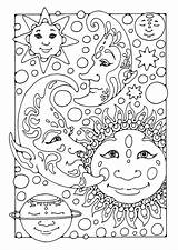 Malvorlage Mond Sonne Sterne Ausmalbild sketch template