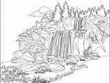 Waterfall Coloring Kids Drawing Pages Printable Color Getcolorings Cliparting Print Getdrawings sketch template