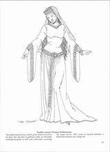 Coloring Pages Medieval Book Adult Fashion Century Fashions Rainbowresource Women Coloriage sketch template