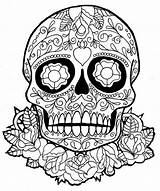 Coloring Skull Dead Pages Adult Book Sugar sketch template