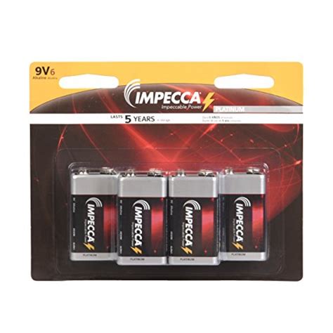 Buy Impecca 9 Volt Batteries All Purpose Alkaline Battery 6 Pack