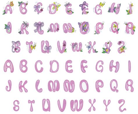 girl alphabet embroidery font annthegran