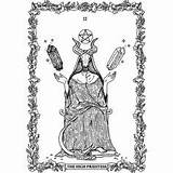 Tarot Priestess Wicca sketch template