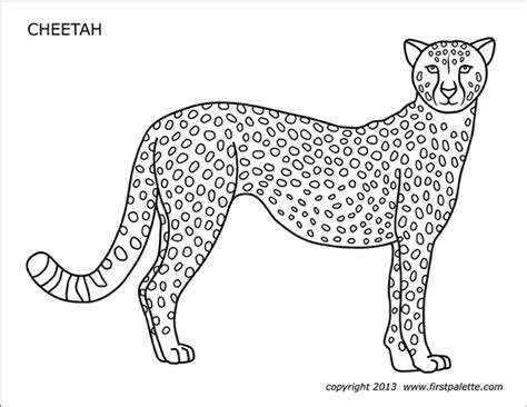 cheetah  printable templates coloring pages firstpalettecom