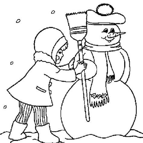 girl  snowman coloring page  print  color
