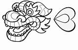 Dragon Chinese Head Face Coloring Template Outline Pages Year Clipart China Simple Dragons Mask Cliparts Stencil Drawing Clip Chino Crafts sketch template