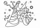 Party Coloring Hats Pages Printable Popular sketch template