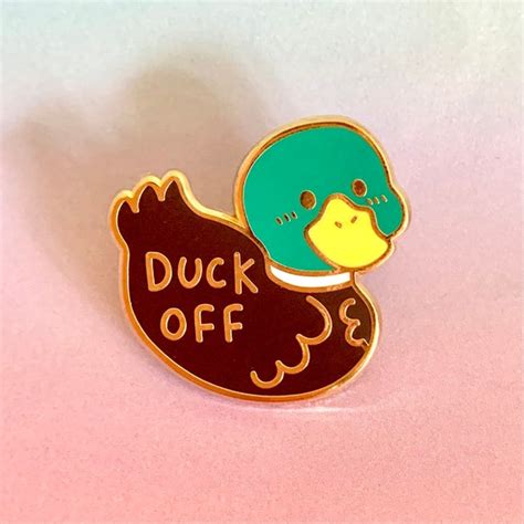 enamel pin cute duck  mallard enamel pin badge animal bird etsy