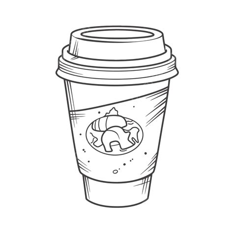 drawing   coffee cup outline sketch vector coffee drawing