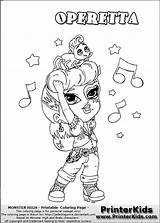 Coloring Monster High Pages Baby Cute Operetta Chibi Printerkids Tablero Seleccionar источник sketch template