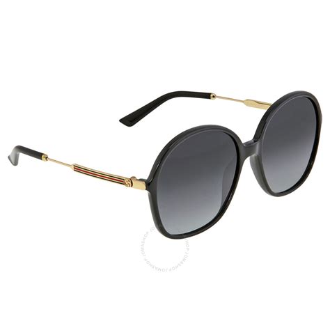 gucci oversize round black frame ladies sunglasses gg 3844 6ub 9o
