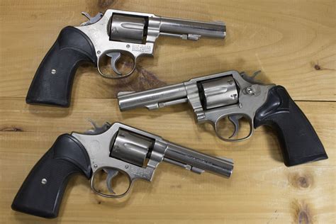 smith wesson model  nickel  special heavy barrel   police trade revolvers good