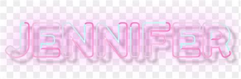 jennifer neon  png font  png sticker rawpixel
