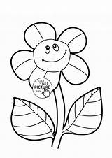 Coloring Pages Flower Sunflower Kids Drawing Simple Funny Colouring Flowers Preschool Printable Sunflowers Wuppsy Ginny Fan Printables Color Getdrawings Step sketch template