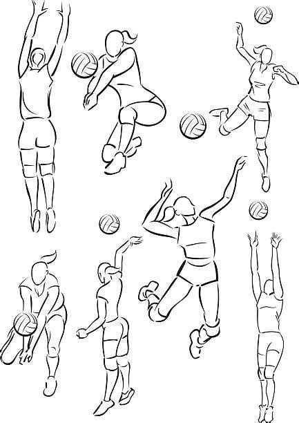 best girls volleyball illustrations royalty free vector graphics