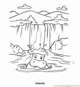 Waterfall Coloring Pages Drawing Nature Printable Kids Fall Template Stream Sheets Victoria Book Sketch Drawings เล บ อร อก sketch template