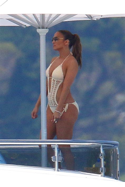jennifer lopez shows off her curves in white bikini while