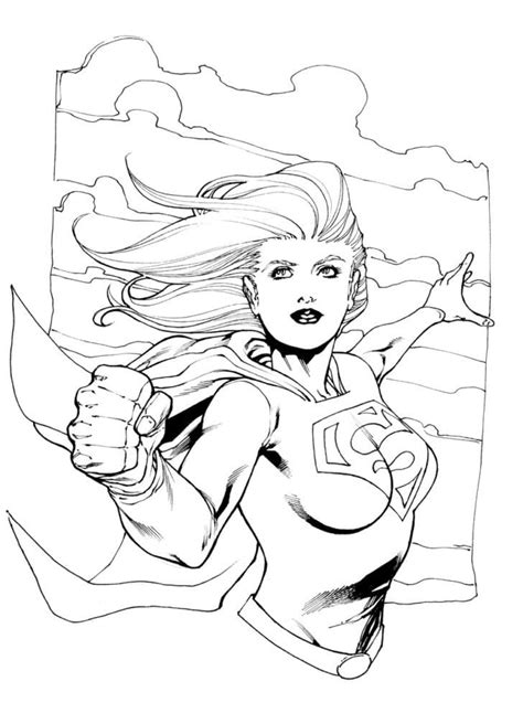 supergirl dc coloring page  print  color