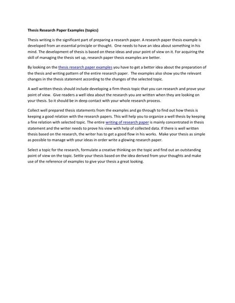 thesis statement  research paper examples conreweb blog