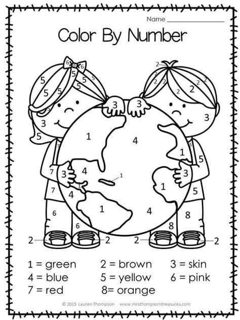 color  earth day picture worksheets worksheets