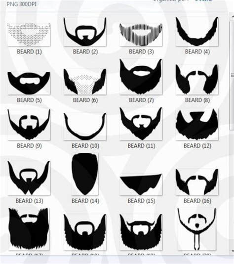 beard style guide poster clipart scalable printable  etsy