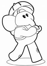 Pocoyo Coloring Elly Pages Ellie Friend Going School Getdrawings Color sketch template