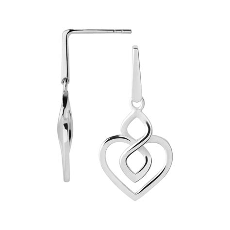 links of london infinite love sterling silver drop heart earrings