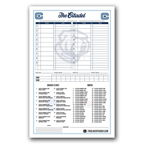 custom dugout charts pro lineup cards