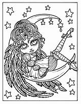 Coloring Pages Gothic Digital Adult Angels Clip sketch template