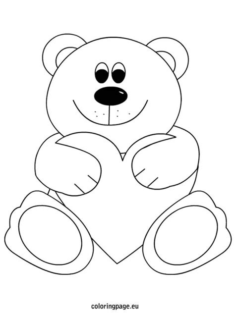 teddy bear  heart coloring pages