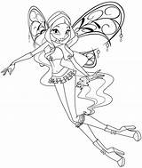 Winx Bloom Enchantix Coloringhome Fairies Musa sketch template