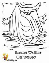 Coloring Water Walks Peter Pages Jesus Kids Walking Walk Comments Thingkid sketch template