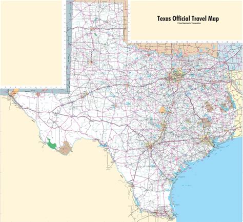 large detailed map  texas  cities  towns