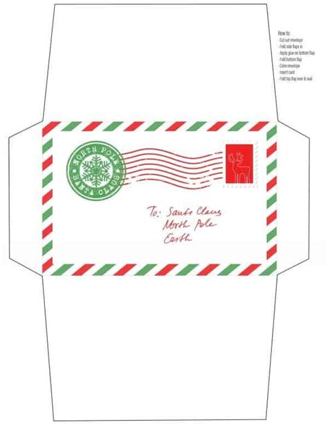printable santa envelope printable letter  santa claus envelope