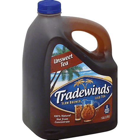 tradewinds slow brewed iced tea unsweet tea  gallon plastic jug iced  country mart kc